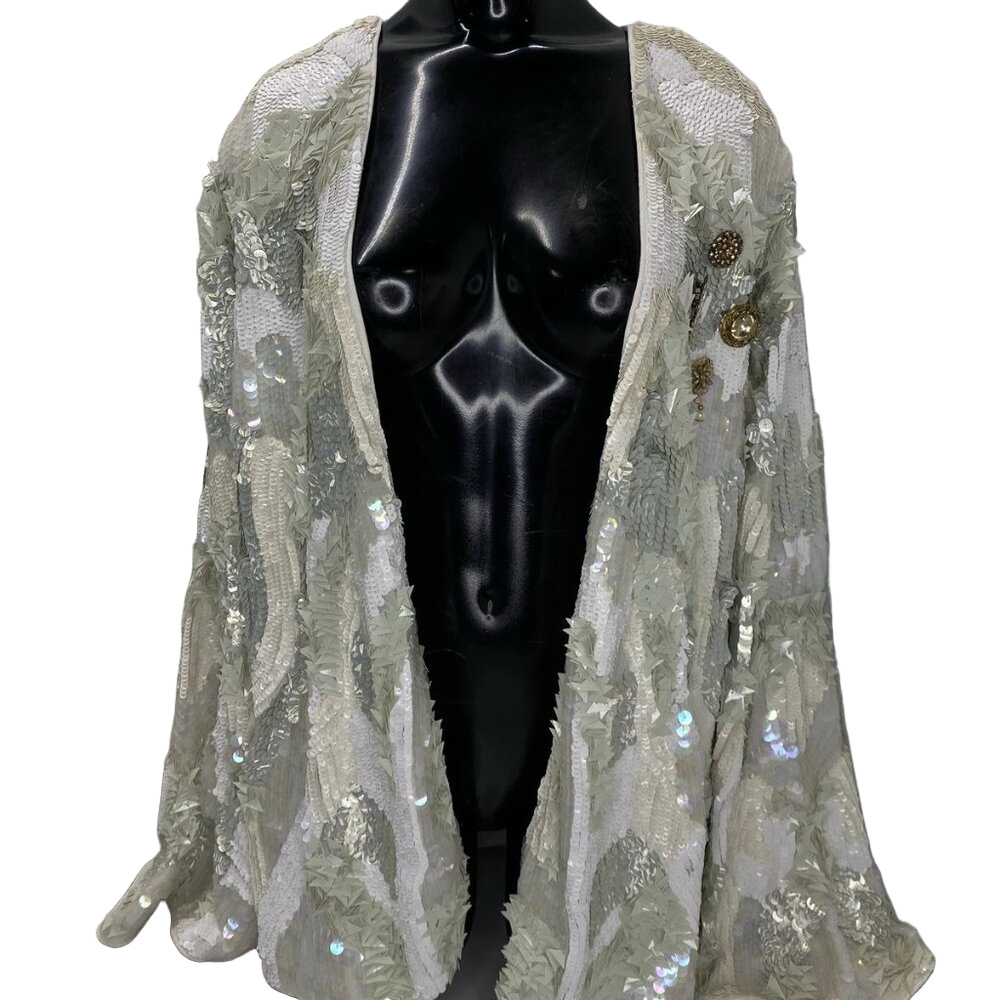 House of Harlow x Revolve Women's Jolie Embellished Jacket Size M Ivory